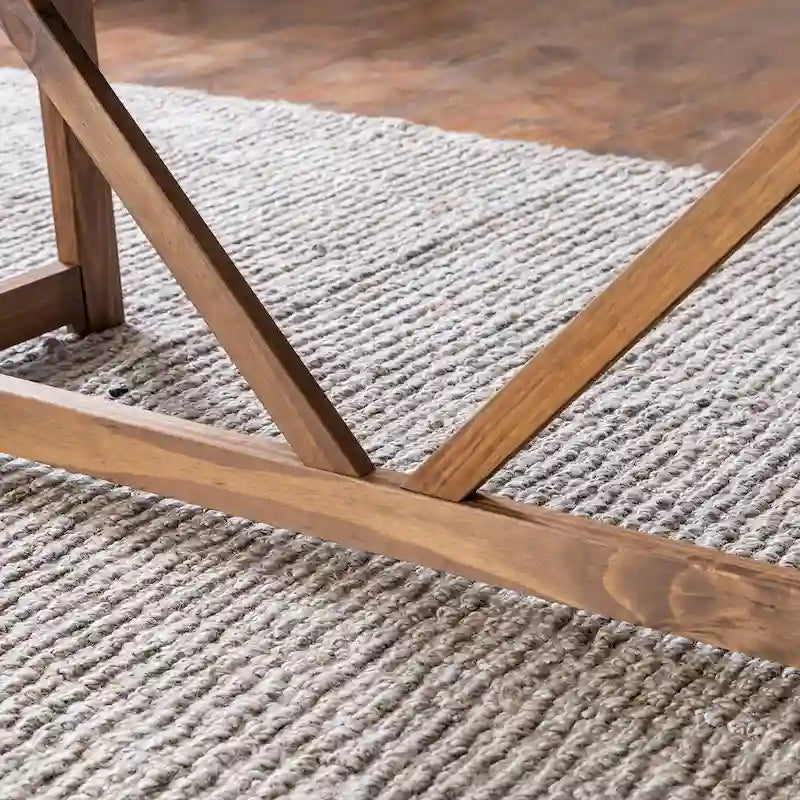 72" Solid Pine Farmhouse Trestle Dining Table – Grey/Brown or Rustic Oak/White Wash, Seats 6