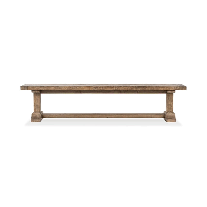 Reclaimed Pine Wood Bench – Aged Pine, Seats 2
