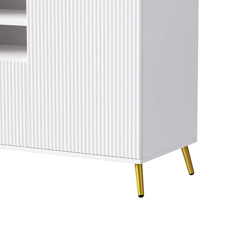 4-Piece Entertainment Wall Unit with TV Stand, Bookshelf & Storage Cabinets – Black, Modern Style, for TVs up to 70"