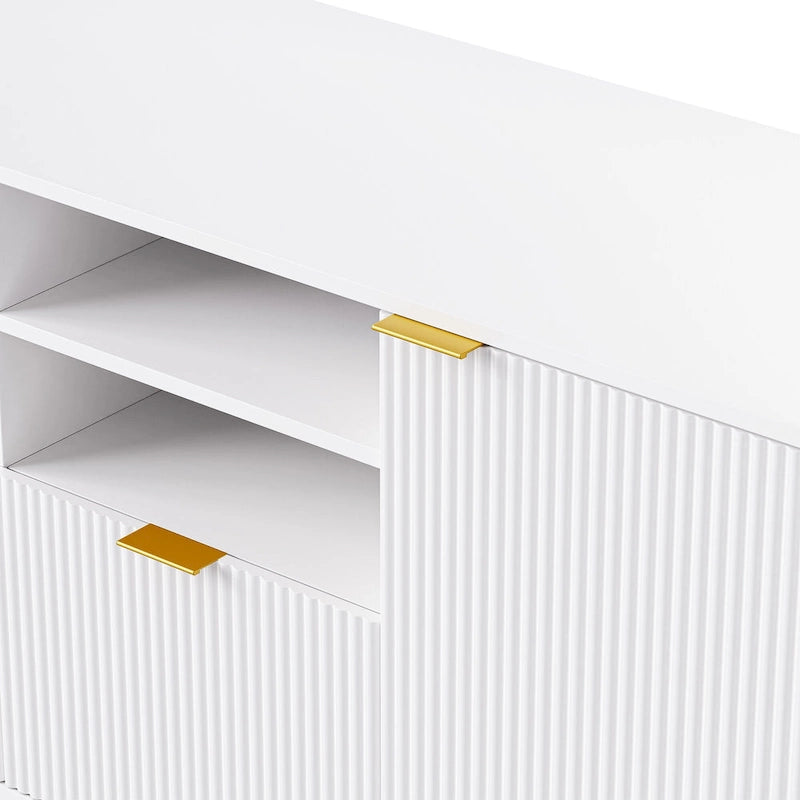 4-Piece Entertainment Wall Unit with TV Stand, Bookshelf & Storage Cabinets – Black, Modern Style, for TVs up to 70"