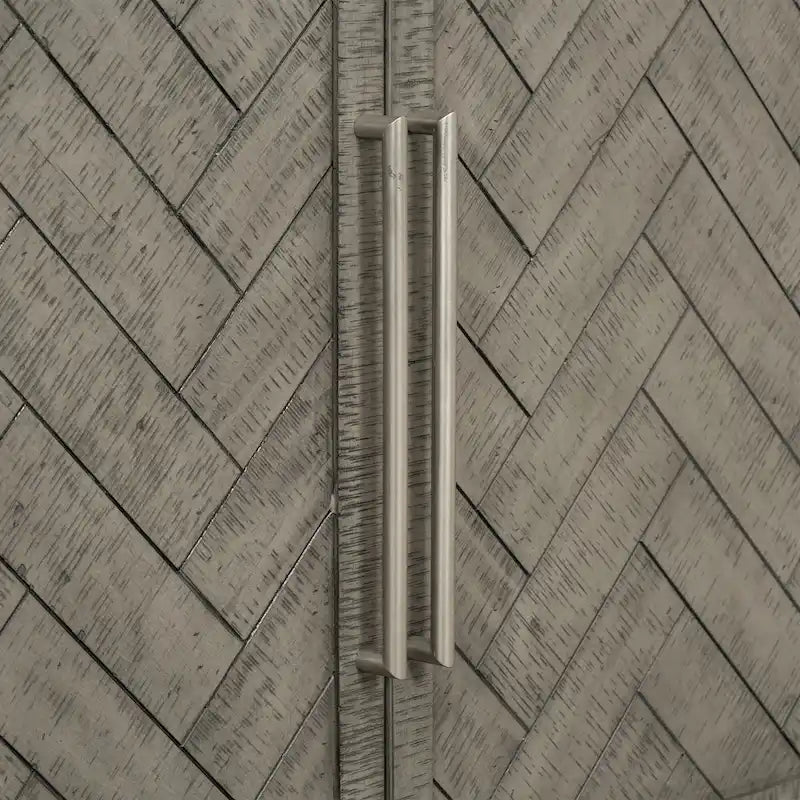 3-Door Sideboard with Adjustable Shelves – Gray / Navy Blue, Traditional Style