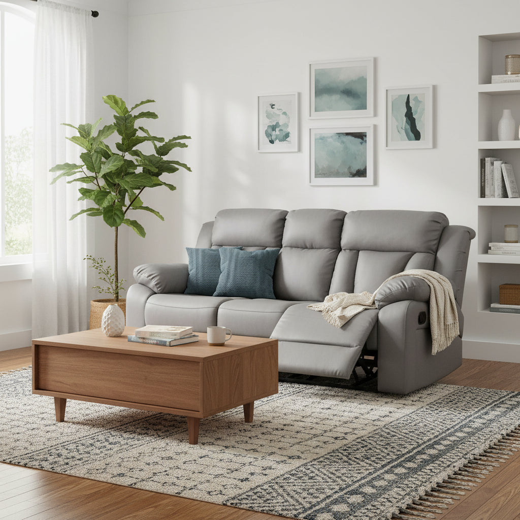 Daria Faux Leather Reclining Loveseat