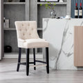 24" Button-Tufted Upholstered Counter Stool – Beige / Gray / Brown / Tea, Transitional Style, Seats 1
