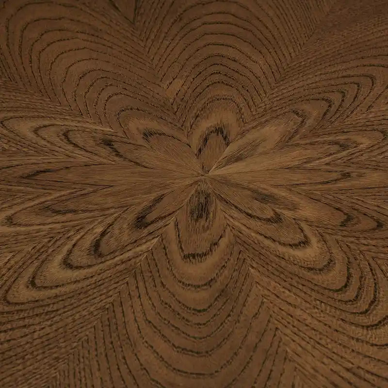 48" Round Dining Table – Dark Walnut / Glass Top, Mid-Century Modern Style, Seats 4