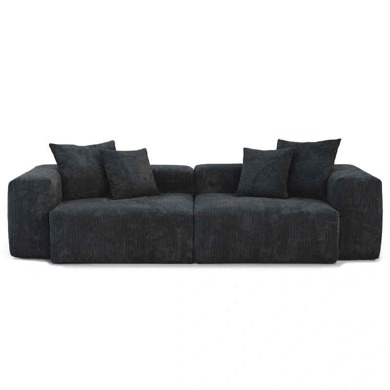 102 Oversized Corduroy Sectional Sofa Modern Wide Couch