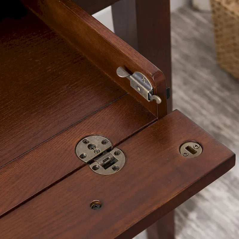 Solid Wood Writing Desk with Drop-Front Keyboard Drawer & Wire Grommet – Mission Oak / Chocolate Cherry / Westwood Cherry, Mission Style