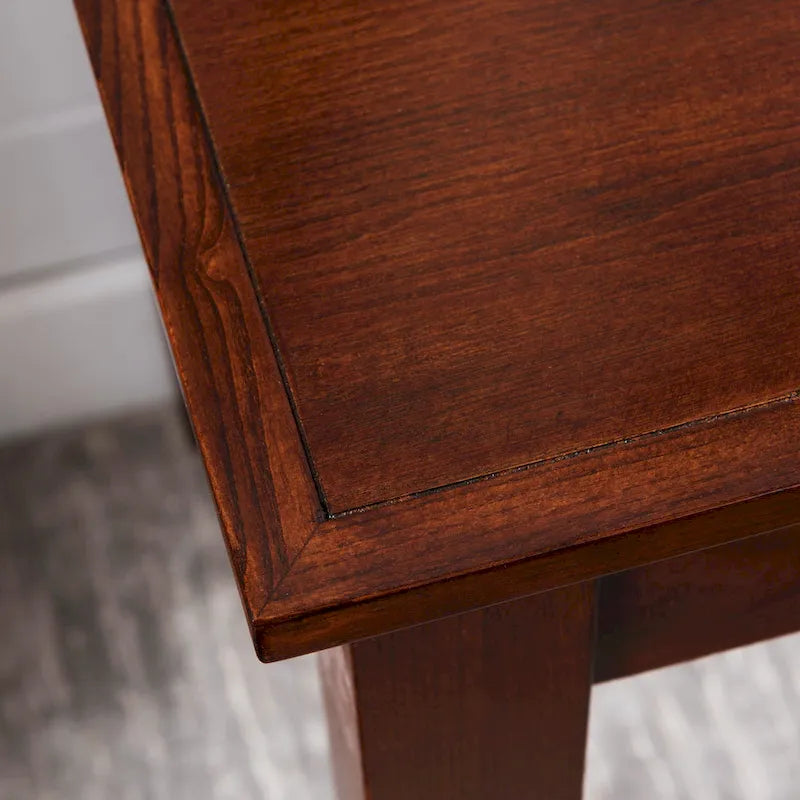 Solid Wood Writing Desk with Drop-Front Keyboard Drawer & Wire Grommet – Mission Oak / Chocolate Cherry / Westwood Cherry, Mission Style