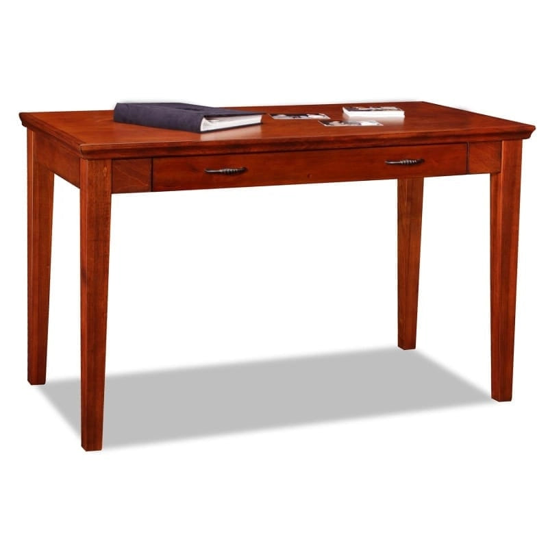 Solid Wood Writing Desk with Drop-Front Keyboard Drawer & Wire Grommet – Mission Oak / Chocolate Cherry / Westwood Cherry, Mission Style
