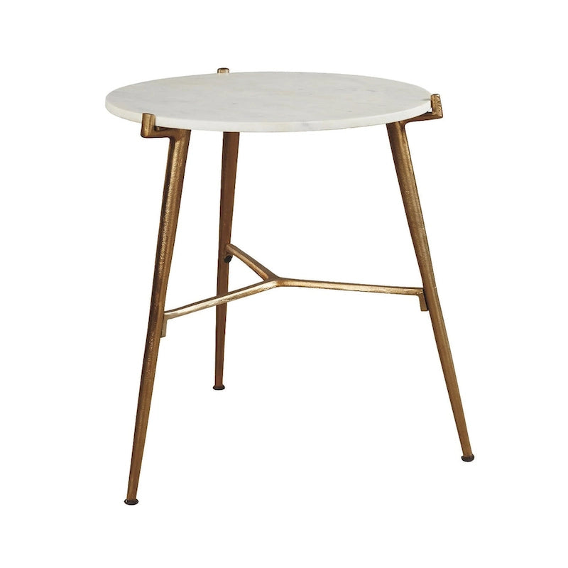 Chadton White/Gold Contemporary Glam Accent Table