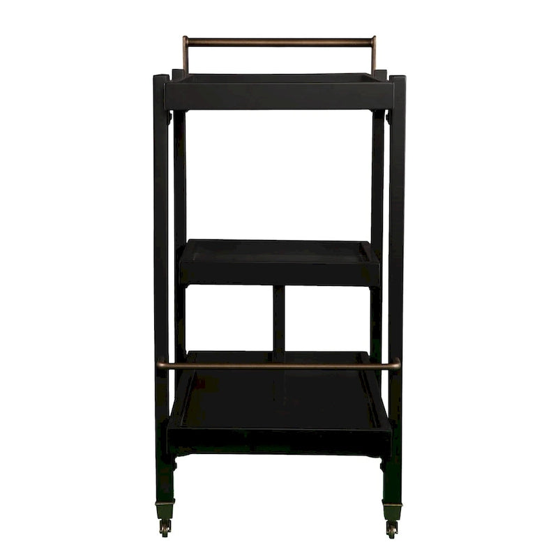 3-Tier Rolling Bar Cart – Brown / Black / White, Mid-Century Modern Style