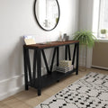 2-Tier Console Entryway Table – Black/Walnut / White/Oak / Oak/Marble / Oak/Concrete, Farmhouse Style