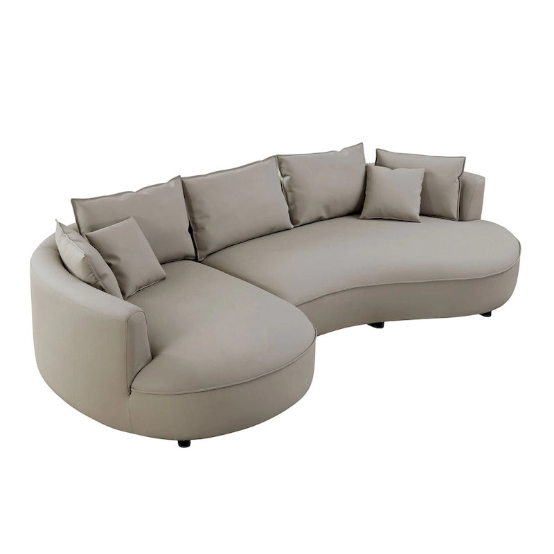 L-Shaped Leather Sectional Sofa with Chaise  Large Luxe Couch for Living Room