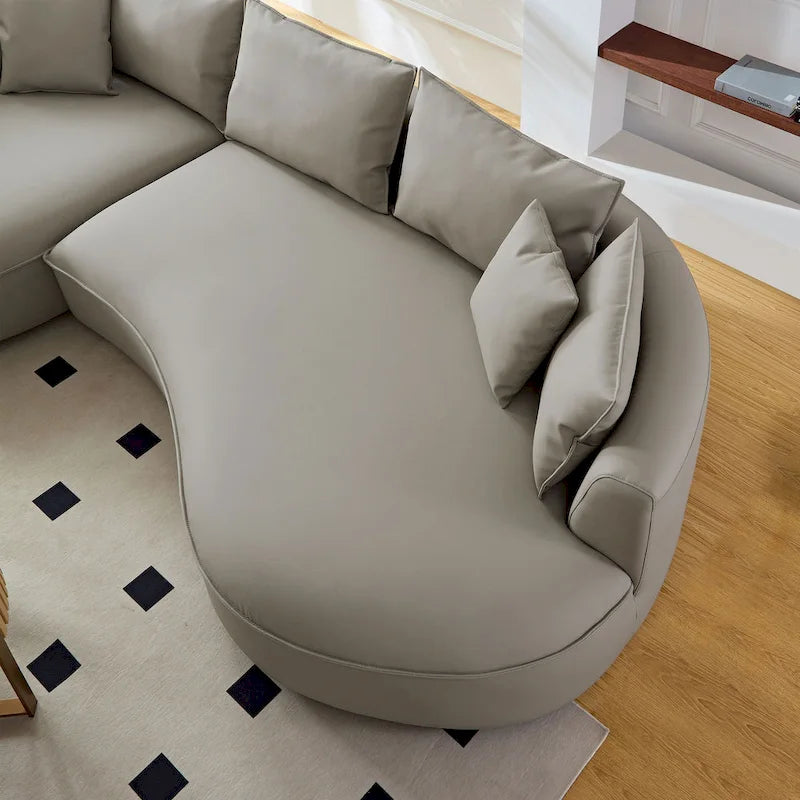 L-Shaped Leather Sectional Sofa with Chaise  Large Luxe Couch for Living Room