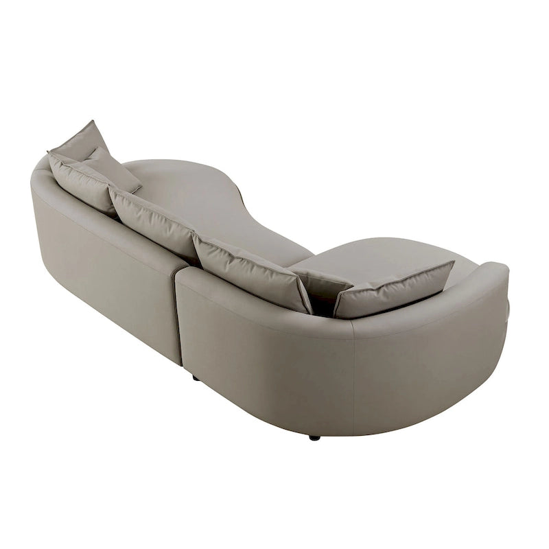 L-Shaped Leather Sectional Sofa with Chaise  Large Luxe Couch for Living Room