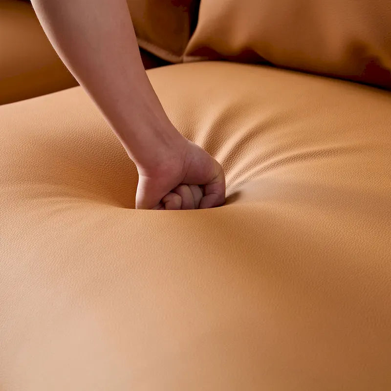 L-Shaped Leather Sectional Sofa with Chaise  Large Luxe Couch for Living Room