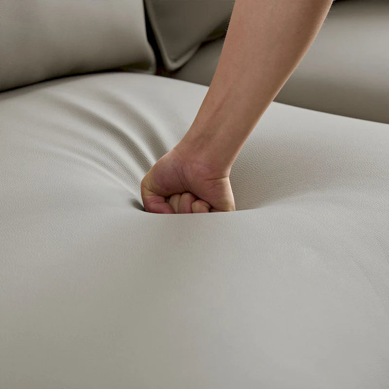 L-Shaped Leather Sectional Sofa with Chaise  Large Luxe Couch for Living Room