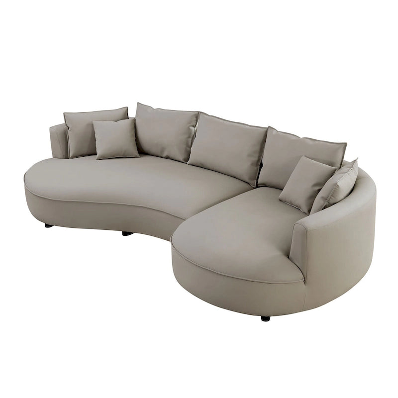 L-Shaped Leather Sectional Sofa with Chaise  Large Luxe Couch for Living Room