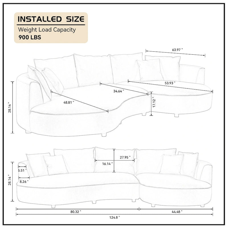 L-Shaped Leather Sectional Sofa with Chaise  Large Luxe Couch for Living Room