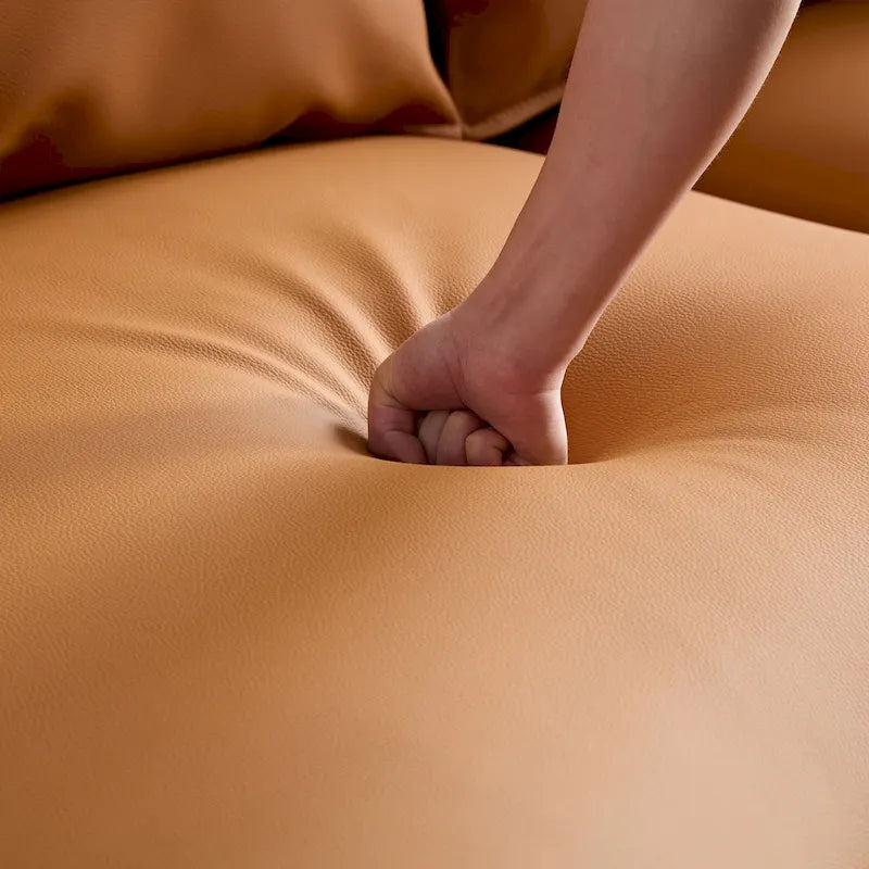 L-Shaped Leather Sectional Sofa with Chaise  Large Luxe Couch for Living Room