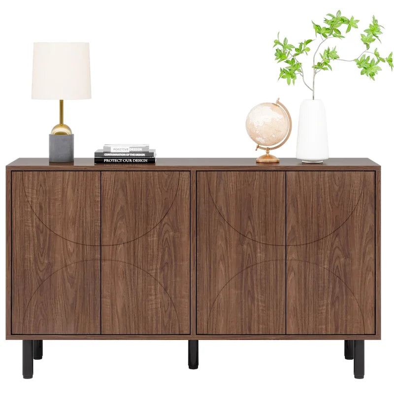 4-Door Sideboard Buffet Cabinet – Brown, Industrial Style