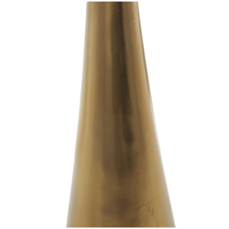 Geometric Cone Aluminum Side Table with Textured Glass Top – Black / Gold, Modern Style