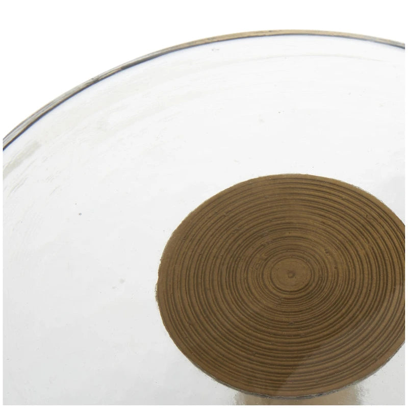 Geometric Cone Aluminum Side Table with Textured Glass Top – Black / Gold, Modern Style